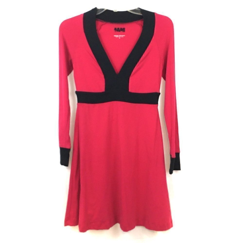 Bebe Sport Pink Deep V-Neck Cotton Spandex Dress